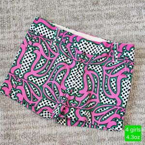Crewcuts girls Bermuda shorts pink green black white size 4